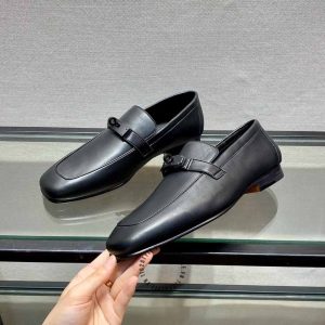 Giày Loafer Hermes nam màu đen replica 1:1 chính hãng - Hình ảnh 5