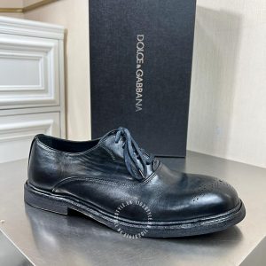 Giày tây Dolce & Gabbana nam màu đen dây buộc xanh fake loại 1 - Ảnh 4