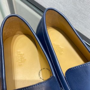 Giày Loafer Hermes nam màu xanh phiên bản fake loại chuẩn 1:1 - Hình ảnh 6
