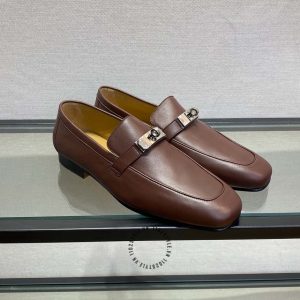 Giày Loafer Hermes nam màu nâu phiên bản Like Auth - Hình ảnh 3