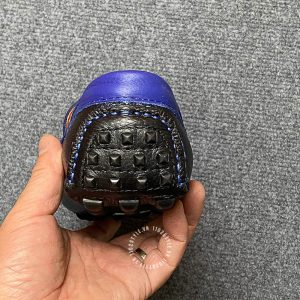 Giày lười Hermes like auth nam da xịn màu đen phối xanh - Ảnh 9