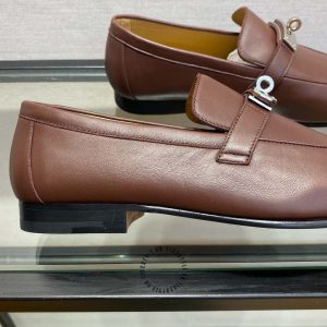 Giày Loafer Hermes nam màu nâu phiên bản Like Auth - Hình ảnh 7