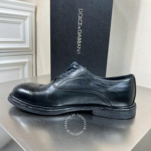 Giày tây Dolce & Gabbana nam màu đen dây buộc xanh fake loại 1 - Ảnh 5
