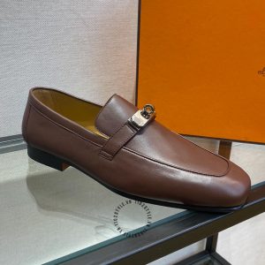 Giày Loafer Hermes nam màu nâu phiên bản Like Auth - Hình ảnh 5