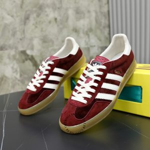 Giày Sneaker Gucci nam super fake da lộn màu đỏ đô cao cấp - Ảnh 5
