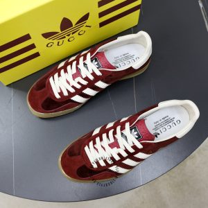 Giày Sneaker Gucci nam super fake da lộn màu đỏ đô cao cấp - Ảnh 4