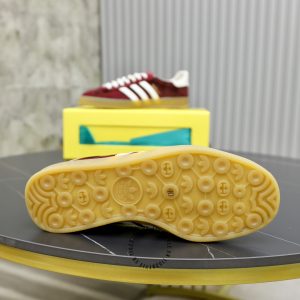 Giày Sneaker Gucci nam super fake da lộn màu đỏ đô cao cấp - Ảnh 8