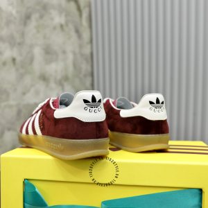 Giày Sneaker Gucci nam super fake da lộn màu đỏ đô cao cấp - Ảnh 6