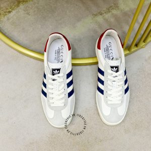 Giày Gucci Sneaker nam da lộn phối màu trắng ghi cao cấp - Ảnh 3