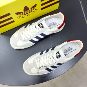 Giày Gucci Sneaker nam da lộn phối màu trắng ghi cao cấp - Ảnh 4