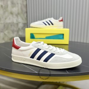 Giày Gucci Sneaker nam da lộn phối màu trắng ghi cao cấp - Ảnh 6