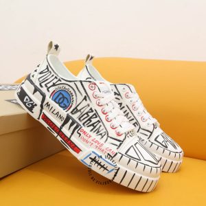Sneaker D&G unisex trắng phối hoạ tiết da xịn hàng hiệu - Ảnh 5