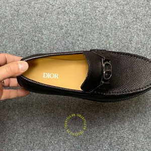 Giày hàng hiệu Loafer Dior da sần màu đen cao cấp nhất - Hình ảnh 7