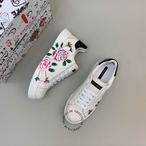 Giày thể thao Dolce & Gabbana hoạ tiết hoa hồng hàng hiệu - Ảnh 2