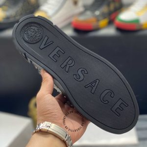 Sneaker Boot Versace nam màu đen phối họa tiết vàng hàng hiệu - Ảnh 9