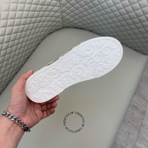 Giày unisex D&G màu trắng dây buộc đỏ phối hoạ tiết hàng hiệu - Ảnh 8