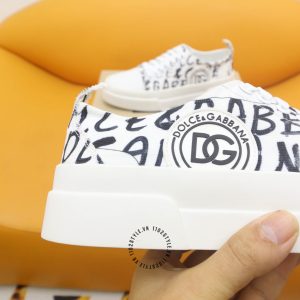 Giày thể thao D&G màu trắng hoạ tiết chữ đen hàng hiệu giá tốt - Ảnh 7