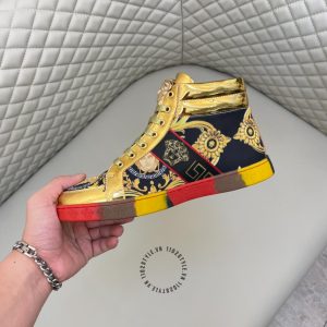 Sneaker Boot Versace phối màu logo kim loại hàng hiệu giá tốt - Ảnh 5