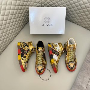 Sneaker Boot Versace phối màu logo kim loại hàng hiệu giá tốt - Ảnh 9