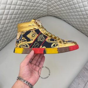 Sneaker Boot Versace phối màu logo kim loại hàng hiệu giá tốt - Ảnh 6