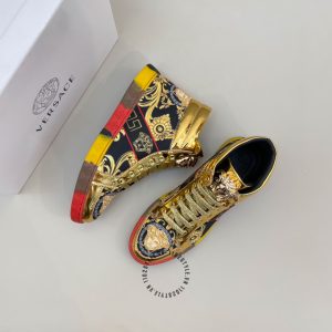 Sneaker Boot Versace phối màu logo kim loại hàng hiệu giá tốt - Ảnh 2