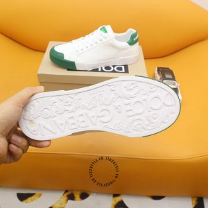 Giày thể thao D&G unisex màu trắng gót xanh lá hàng hiệu - Ảnh 9