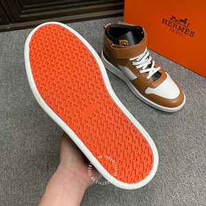 Giày thể thao Hermes nam cổ cao màu nâu hàng hiệu - Hình ảnh 8