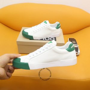 Giày thể thao D&G unisex màu trắng gót xanh lá hàng hiệu - Ảnh 8