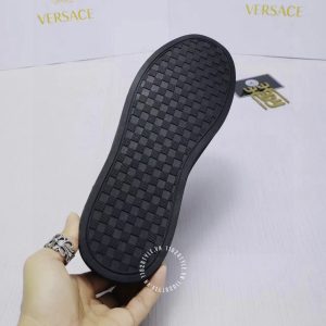 Giày hàng hiệu nam Versace sneaker màu đen họa tiết caro - Ảnh 8