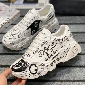 Giày Dolce & Gabbana màu trắng hoạ tiết chữ đen hàng hiệu - Ảnh 6