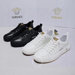 Giày hàng hiệu nam Versace sneaker màu đen họa tiết caro - Ảnh 9
