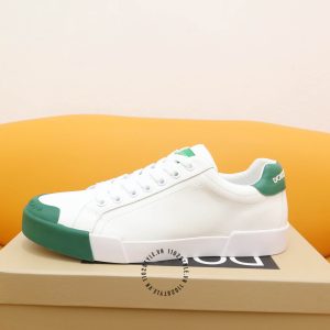 Giày thể thao D&G unisex màu trắng gót xanh lá hàng hiệu - Ảnh 4