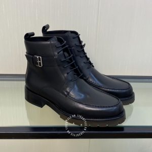 Boot Hermes nam màu đen khoá cài cao cấp hàng hiệu - Hình ảnh 2