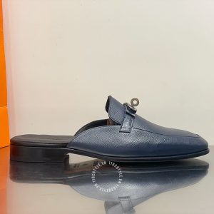 Giày sục Hermes nam da xịn màu xanh than rep 1:1 - Hình ảnh 8