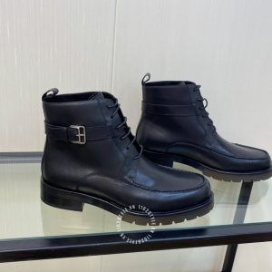 Boot Hermes nam màu đen khoá cài cao cấp hàng hiệu - Hình ảnh 3