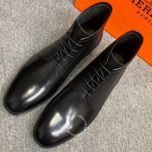 Giày Boot Hermes nam replica 1:1 chính hãng màu đen - Ảnh 2