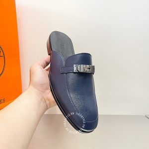 Giày sục Hermes nam da xịn màu xanh than rep 1:1 - Hình ảnh 6