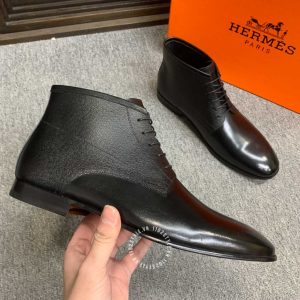 Giày Boot Hermes nam replica 1:1 chính hãng màu đen - Ảnh 5