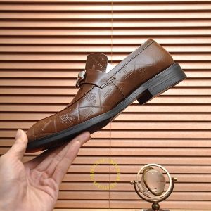 Giày lười Hermes da thật màu nâu họa tiết cao cấp - Ảnh 6