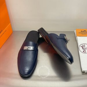 Giày sục Hermes nam da xịn màu xanh than rep 1:1 - Hình ảnh 3