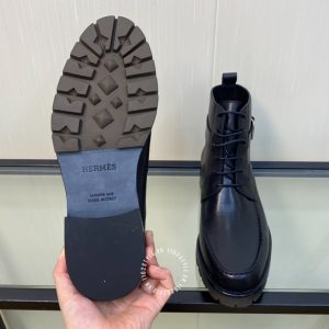 Boot Hermes nam màu đen khoá cài cao cấp hàng hiệu - Hình ảnh 8