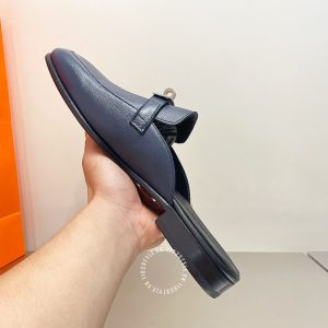 Giày sục Hermes nam da xịn màu xanh than rep 1:1 - Hình ảnh 7