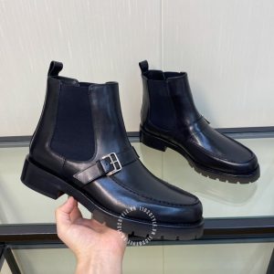 Giày Hermes nam màu đen quai ngang phiên bản hàng hiệu - Ảnh 4