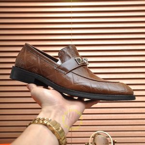 Giày lười Hermes da thật màu nâu họa tiết cao cấp - Ảnh 5