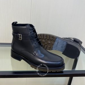 Boot Hermes nam màu đen khoá cài cao cấp hàng hiệu - Hình ảnh 5