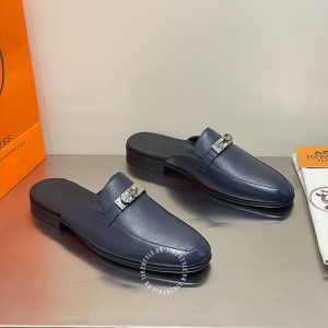 Giày sục Hermes nam da xịn màu xanh than rep 1:1 - Hình ảnh 2