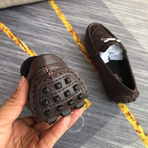 Giày Hermes nam màu nâu họa tiết nổi bật Super Fake - Hình ảnh 8