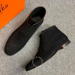 Boot Hermes nam da lộn màu đen phiên bản replica 1:1 chính hãng - Ảnh 5