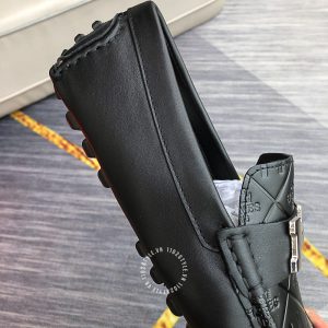 Giày Hermes nam màu đen logo chữ H Super Fake - Hình ảnh 7