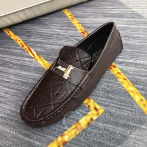 Giày Hermes nam màu nâu họa tiết nổi bật Super Fake - Hình ảnh 5